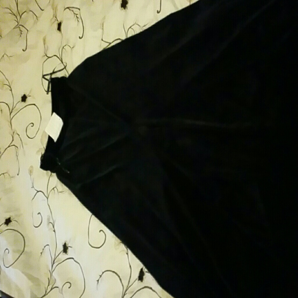 Long black velvet skirt